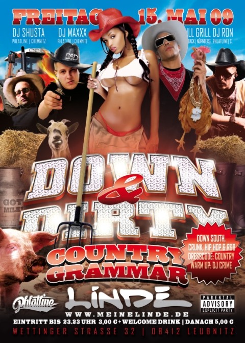 Down & Dirty Party mit DJ RON, DJ SHUSTA, DJ MAXXX und ILL GRILL / Linde / Werdau / 15.05.2009