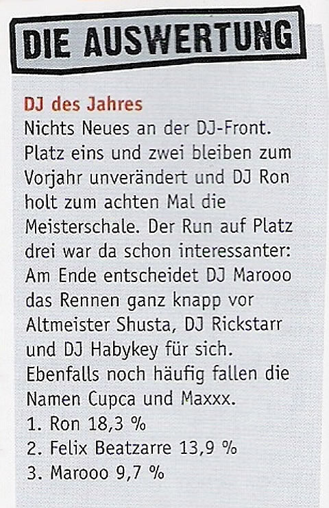 DJ RON - DJ des Jahres 2008 im 371 Stadtmagazin Chemnitz