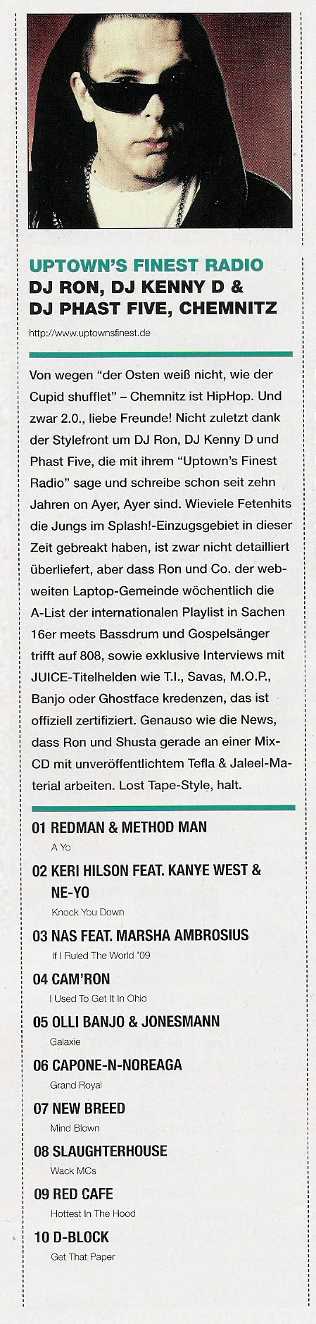 DJ Ron @ Juice Magazine 05.2009 - Uptowns Finest Charts